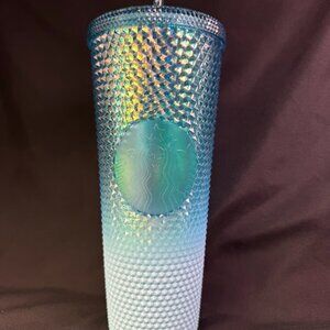 Starbucks Venti Cold Cup -  Gradient Blue Studded Bling Ombré